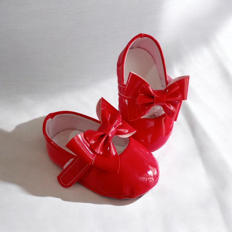 Sapatilha Infantil Bebê RN Menina Verniz laço Ponta Velcro em Oferta na Shopee