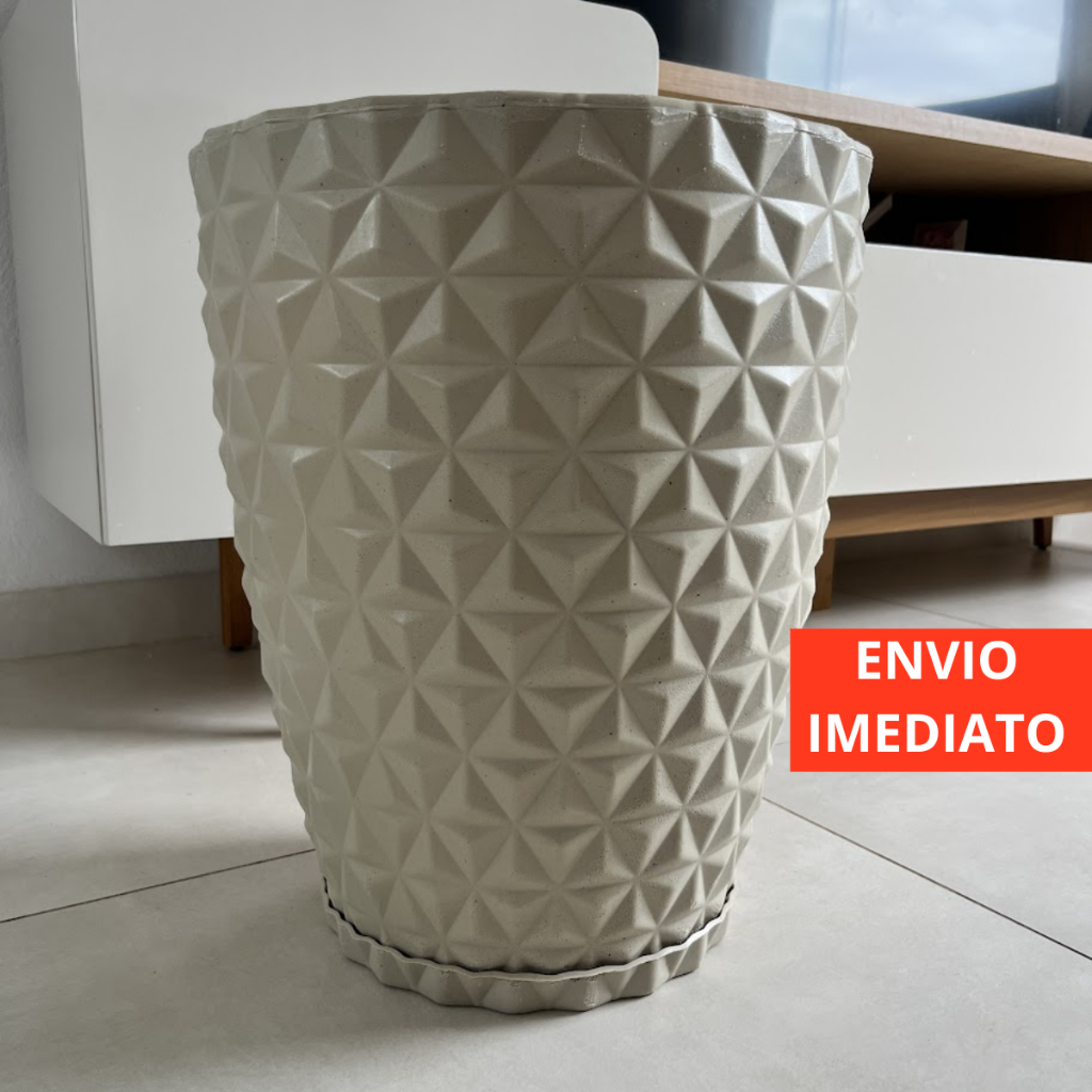 Imagem Vaso coluna diamante de polietileno para plantas decorativo Medio