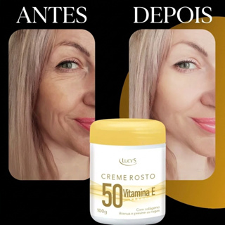 Creme Facial 50+ Antirrugas com Colágeno e Vitamina E Antissinais e Antirrugas - 100g Lucys em Oferta na Shopee