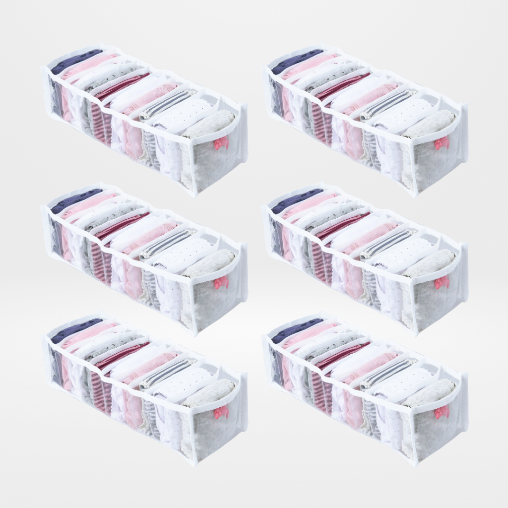 6 Colmeias Organizadoras Dobráveis de Armário e Gaveta para Calcinhas, Cuecas, Meias, Body RN