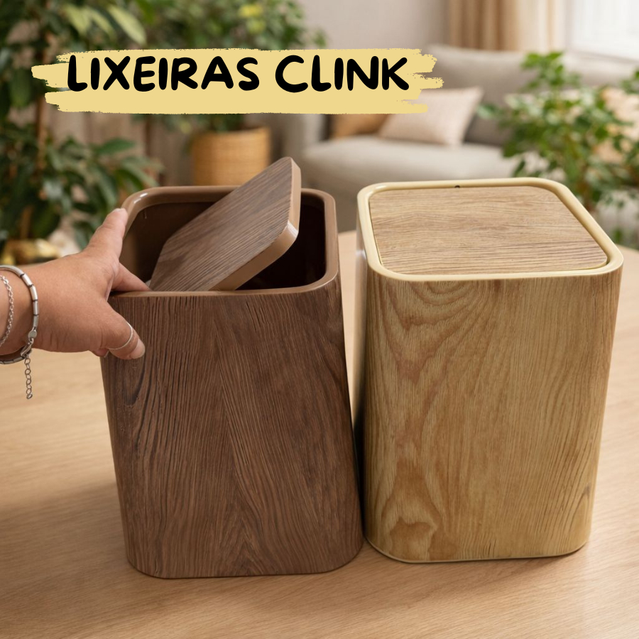 Lixeira Clink Plastico Basculante Moderna 9L Banheiro lixeira 9l para Cozinha Compacta lixeira 9l