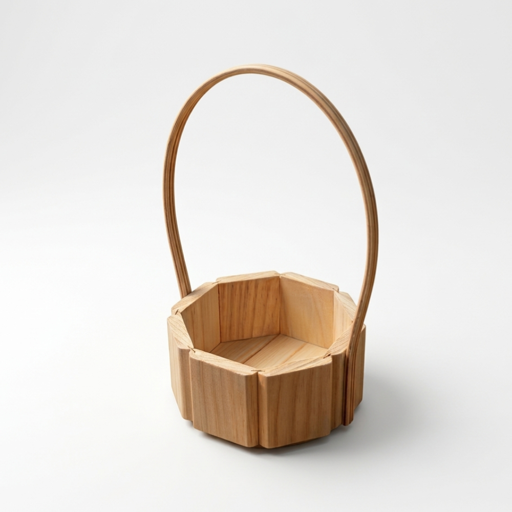 KIT 50 MINI CESTA DE MADEIRA REDONDA 11 CM | ATACADO | PRESENTE PÁSCOA DIA DAS MÃES NAMORADOS DIA DOS PAIS NATAL