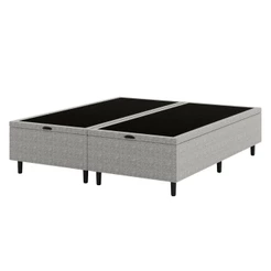 Base Cama Box Baú Queen Hypnos Cinza Umaflex Baú Organizador 158x198x42 Baú para Quarto