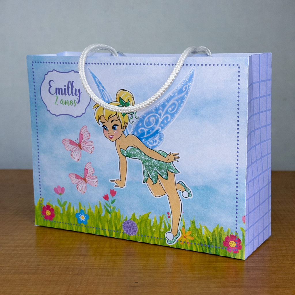 10/20/30 Sacolinha Personalizada Tema SININHO TINKER BELL | Lembrancinha | Mimo | Aniversário | Pegue e Monte