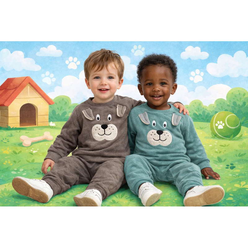 Conjunto Inverno Moletom Flanelado Menino Quentinha Infantil Confortável Macio Promoção Infantil