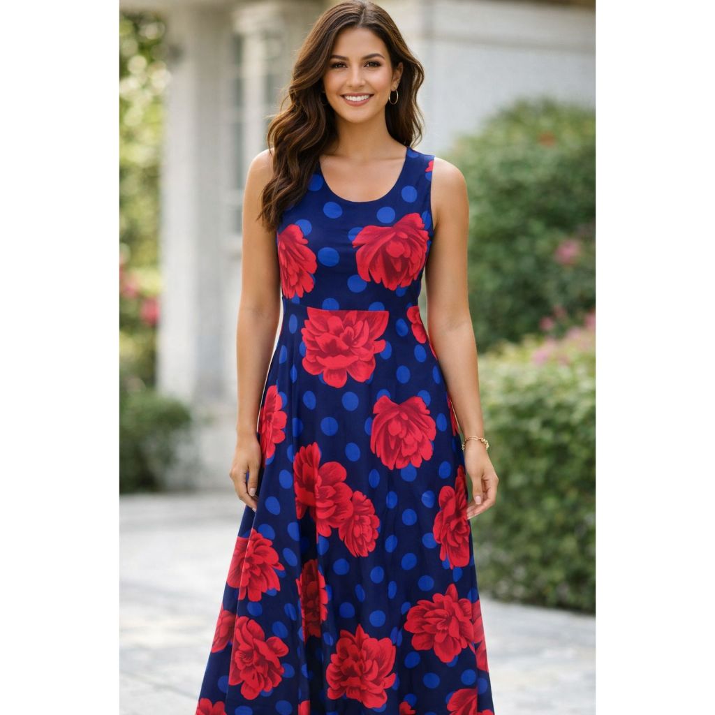 Vestido Liganete Midi Estampado Feminino Soltinho Confortável Moda Casual Elegante do Dia a Dia