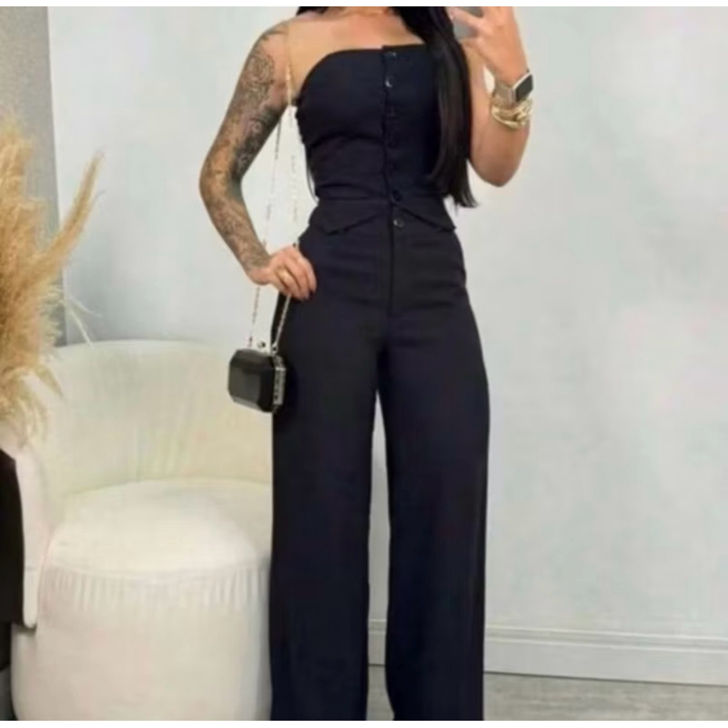 Conjunto Social TOMARA QUE CAIA CALÇA PANTALONA Alfaiataria Feminino