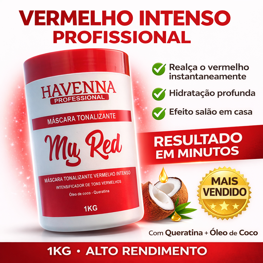 Mascara Matizadora Para Cabelos Vermelhos 1kg Vermelho Cereja