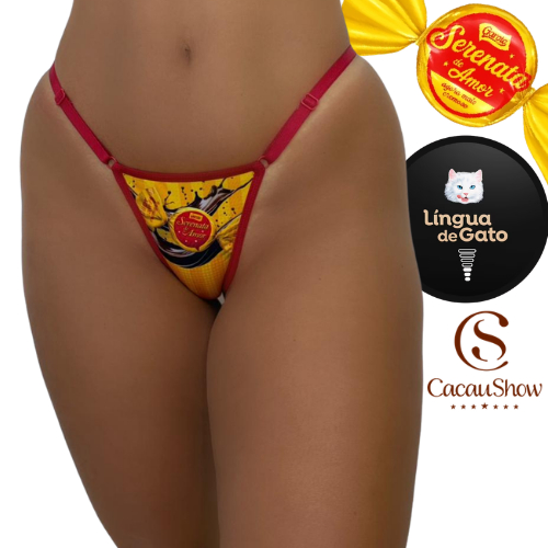 Calcinha BomBom Chocolate Tanga Regulagem Páscoa Fio Dental