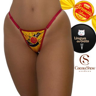 Calcinha BomBom Chocolate Tanga Regulagem Páscoa Fio Dental