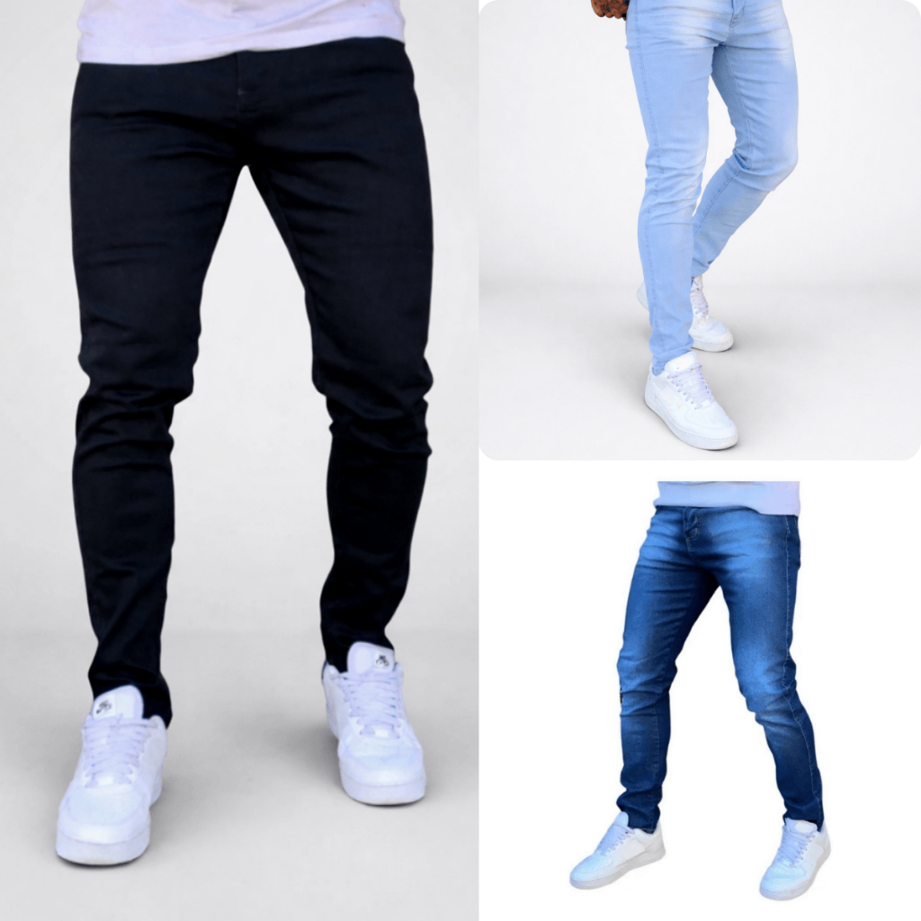 Kit 3 Calça Jeans Skinny Masculina Com Lycra Estica Muito Nf super promoção