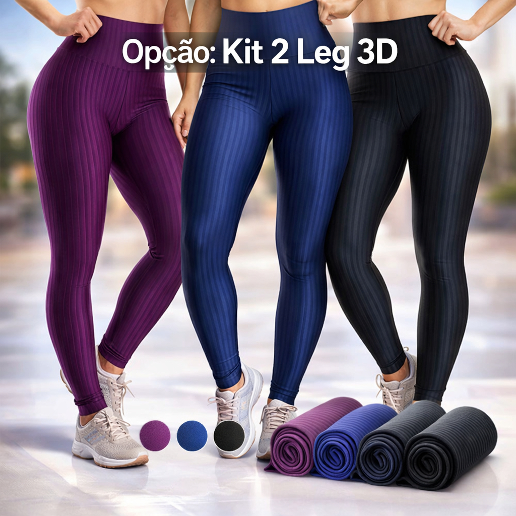 Calças Legging 3D Feminina Academia Fitness Cirre Opção de Kit 2 Leg Academia