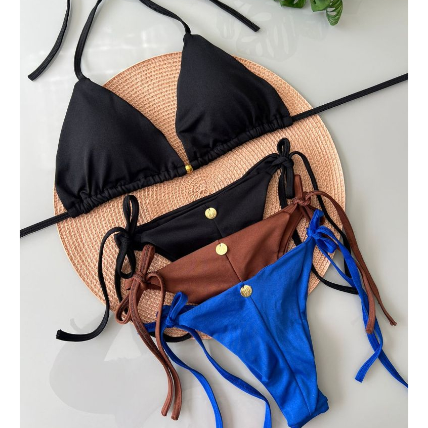 BiquínI Femini Cortininha Confortavel com Bojo Removivel Calcinha fio Dental Blogueira Moda Praia