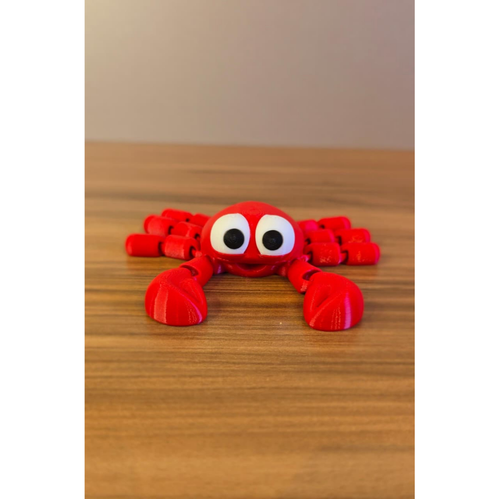 Caranguejo Articulado 3D Fidget Sensorial Antiestresse Flexível Decorativo