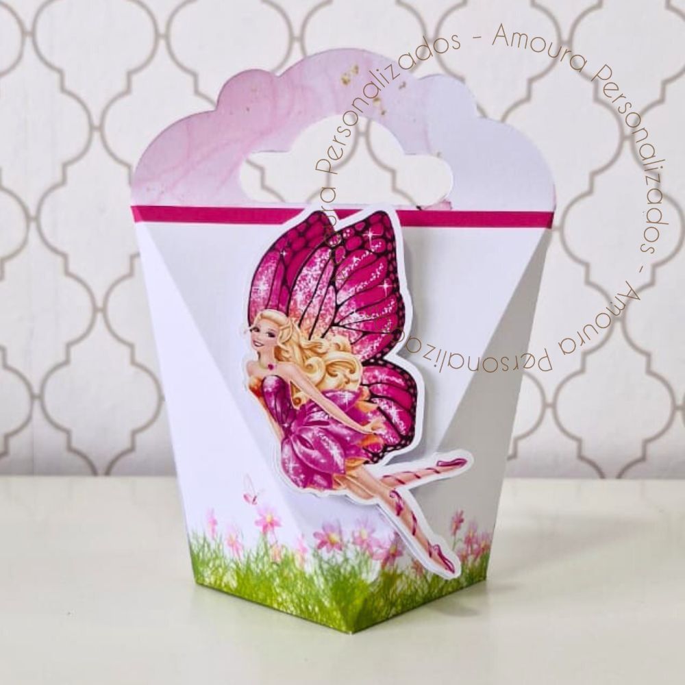 CAIXA TRIANGULOVE PERSONALIZADA PARA LEMBRANCINHAS BARBIE BUTTERFLY |CAIXINHA|ANIVERSARIO| BORBOLETA