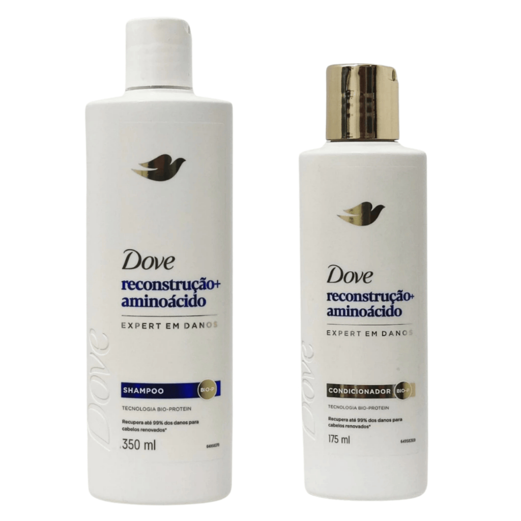 Kit Dove Reconstrução+Aminoácido Shampoo 350ml+ Condicionador 175ml - Cabelos  10x Mais Fortes