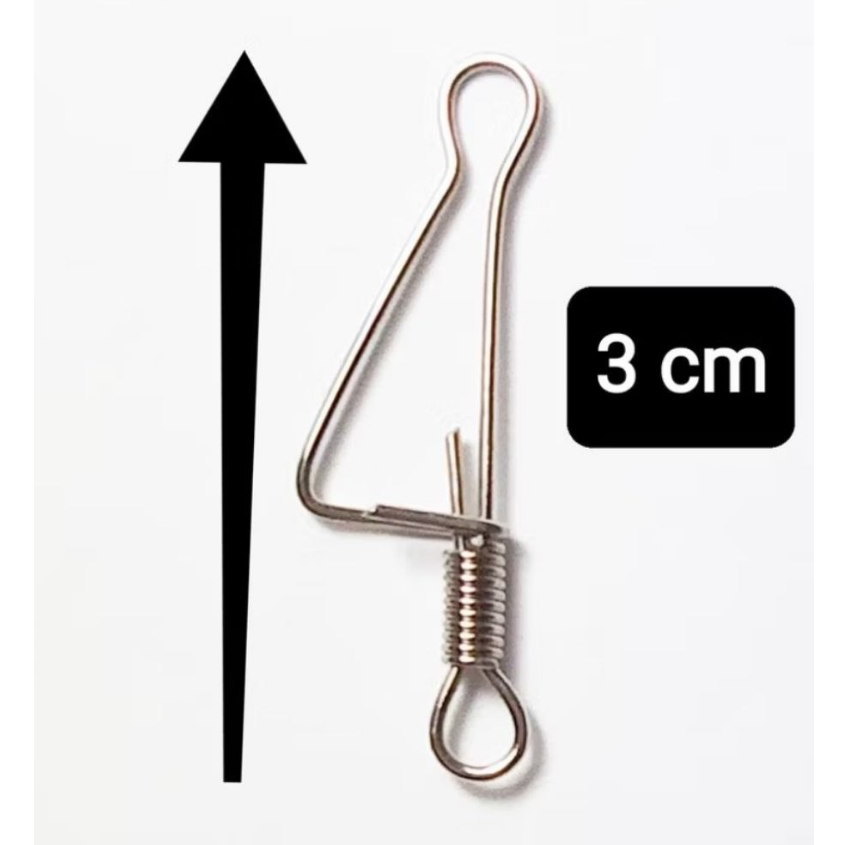 Grampo de Pesca 3cm Kit 10un Snap Engate Rapido Tucunaré Mar Praia Aço Inox Pacu Tamba Pescaria Lago