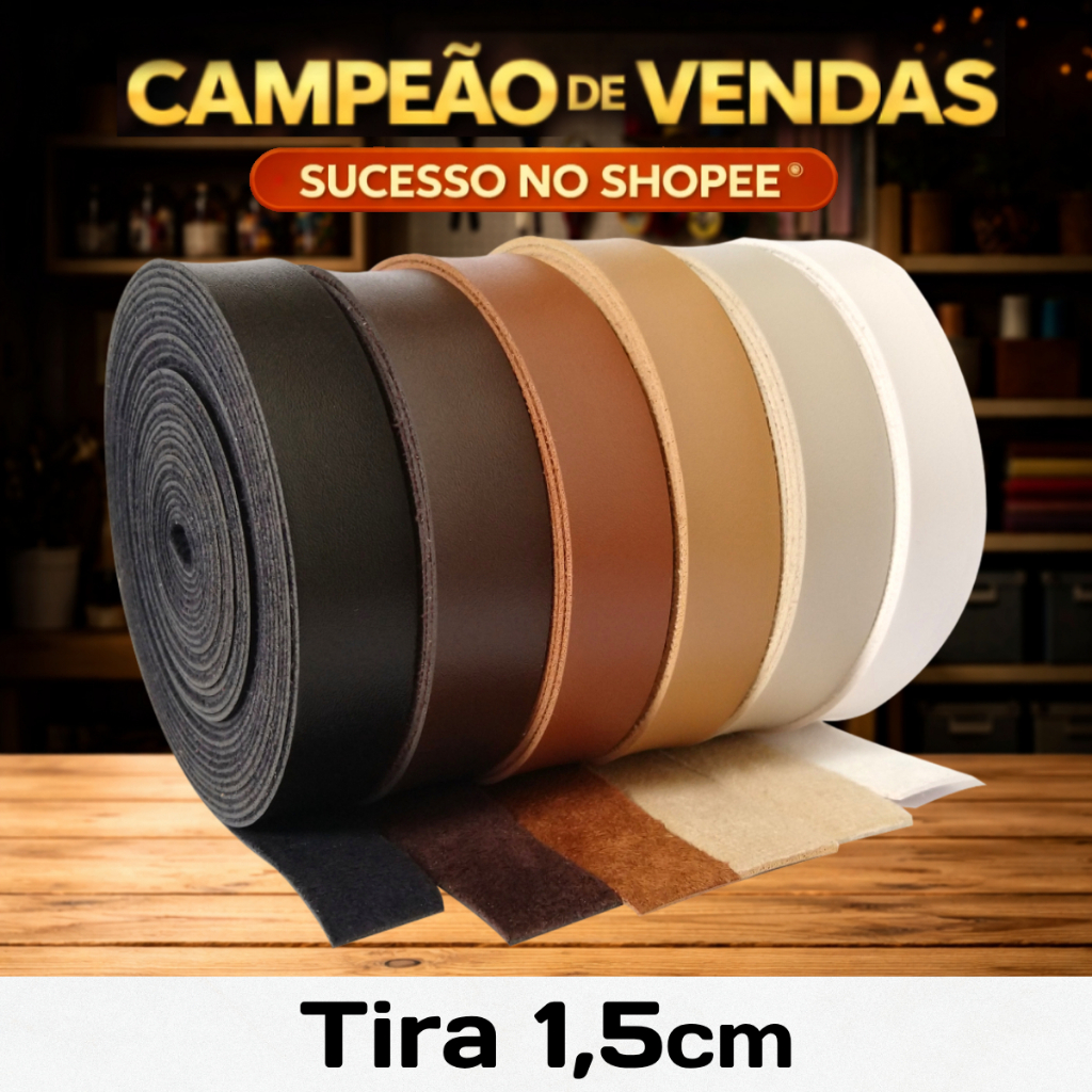 Rolo Tira de Couro Ecológico Montana Sintético 1,5cm de largura em Oferta na Shopee