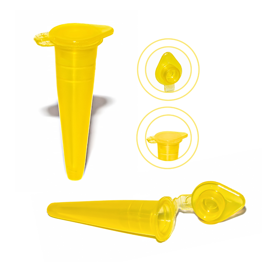 1000 Microtubo Cônico 0,38ml Interno 0,5ml Externo Amarelo Capsula Para Laboratório em Oferta na Shopee