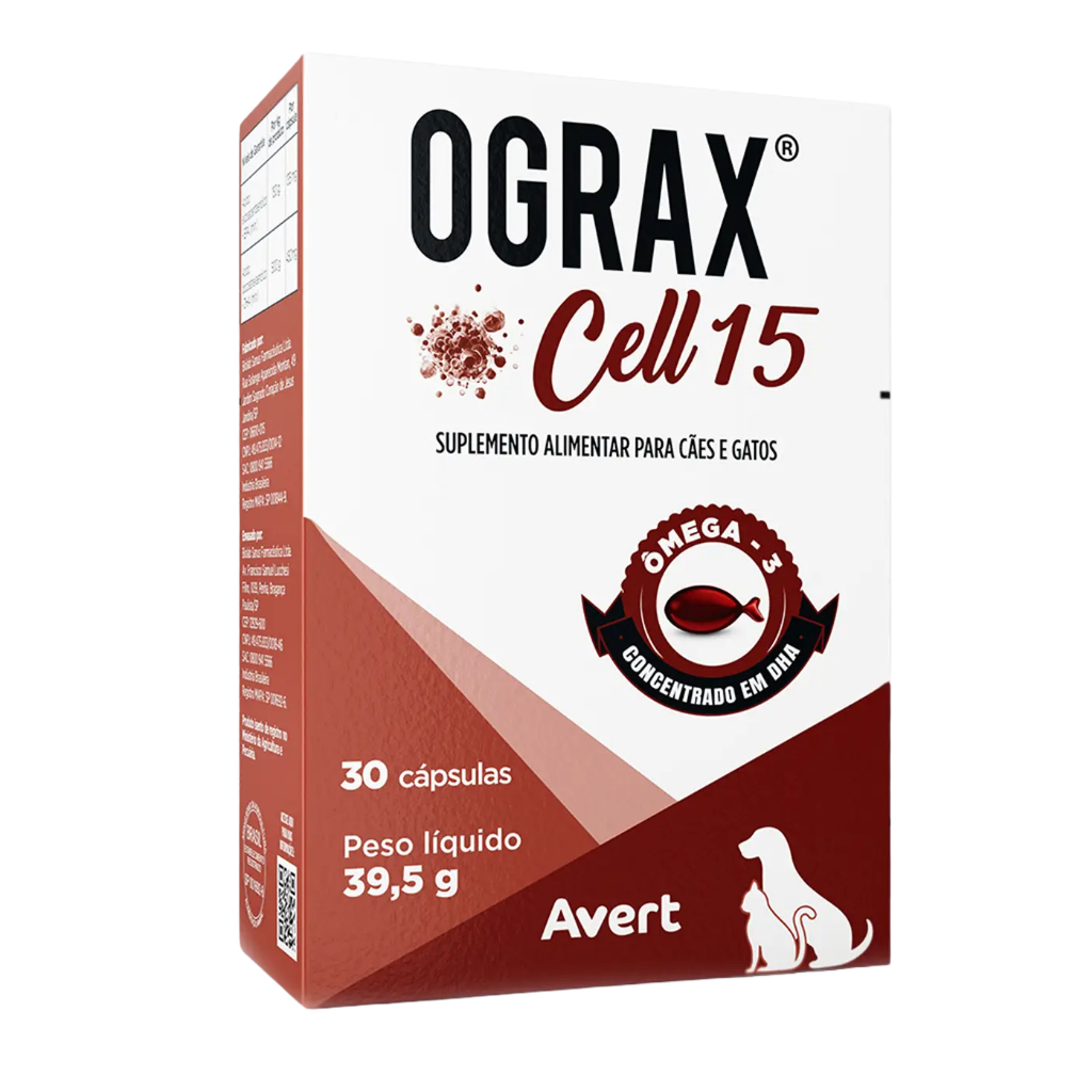 Ograx Cell 15 Avert Ômega 3 para Cães e Gatos 30 Capsulas em Oferta na Shopee