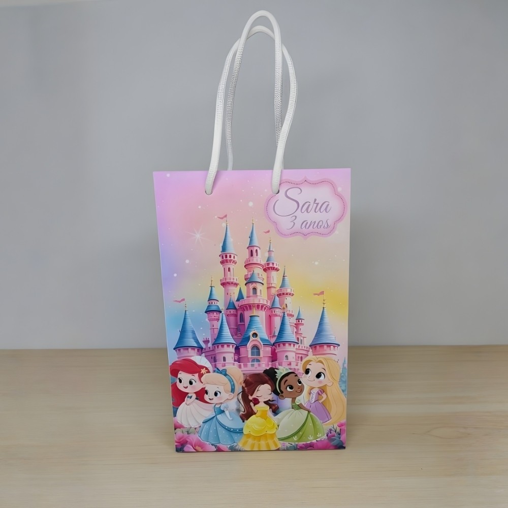 SACOLINHA PRINCESAS | Lembrancinha | Festa Infantil | Sacolinha | Papelaria Personalizada | ANIVERSÁRIO PRINCESAS