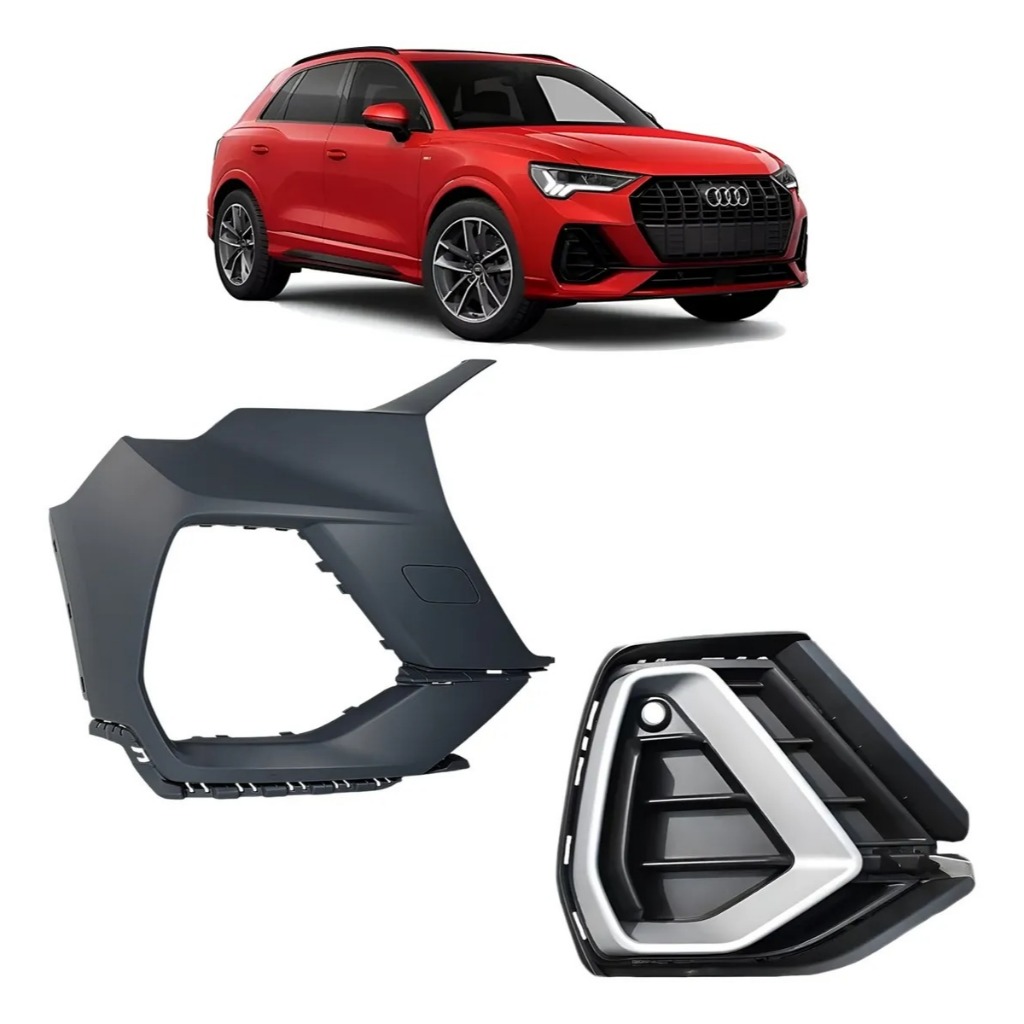 Polaina Parachoque Grade Audi Q3 2020 2021 2022 2023 2024 2025 Direito Passageiro