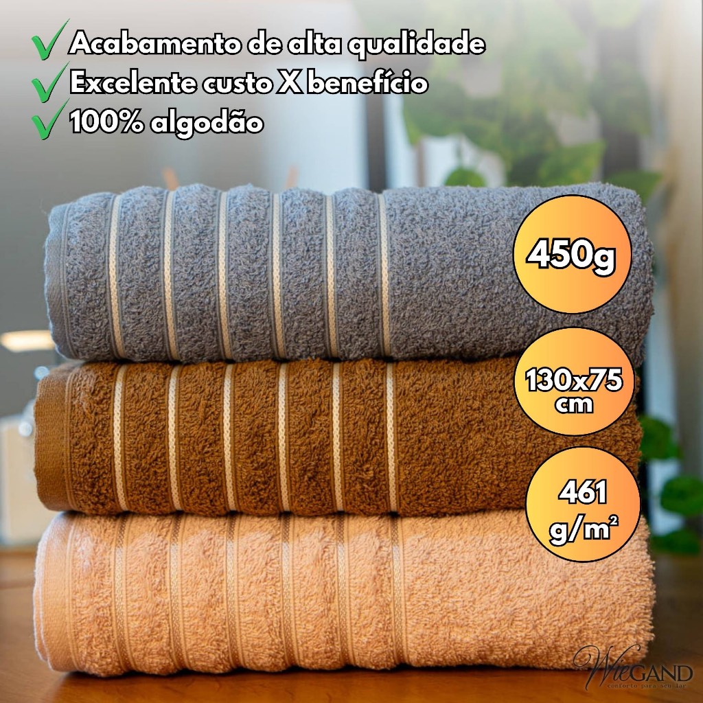 Toalha de Banho Florence 75x130cm 100% Algodão 461g/m² | Macia, Absorvente e Ótimo Custo-Benefício em Oferta na Shopee