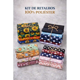 Kit Retalhos Oxford e Euroleen 100% Poliéster 25x150cm – 4 Peças Artesanato e Costura em Oferta na Shopee