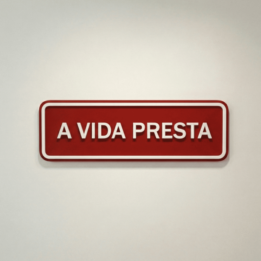 A Vida Presta Placa Decorativa Sala Quarto Fernanda Torres - Placa de Rua Personalizada Vintage