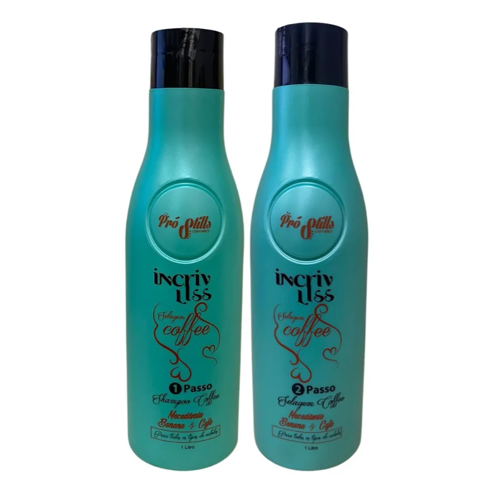 Kit 2 Passos Progressiva Incriv Liss Coffee Pró Stills Shampoo e Selagem 1lt