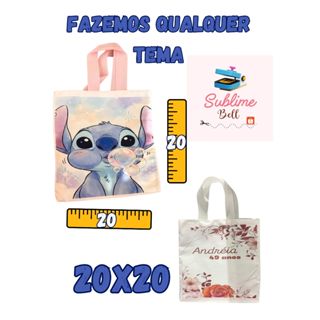 ecobag bolsa saquinho 20x20 qualquer tema(chamar no chat ao finalizar sua compra) em Oferta na Shopee
