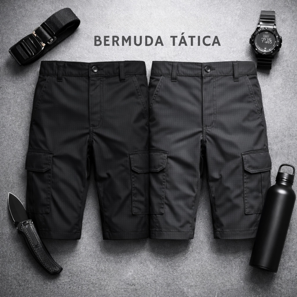 Bermuda Tatica Esportes ao ar livre essencial com 6 Bolso Masculinos Rip Stop À Prova Dágua em Oferta na Shopee
