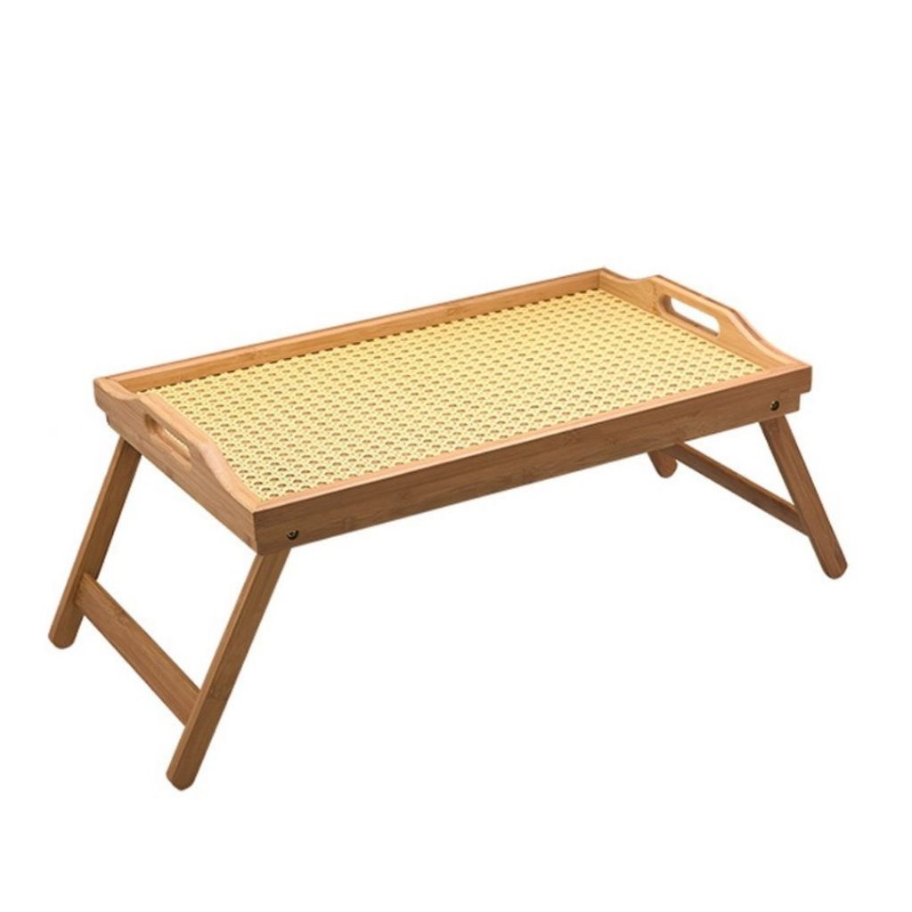 Bandeja Grande Café Na Cama Bambu Palhinha 50cm Oikos