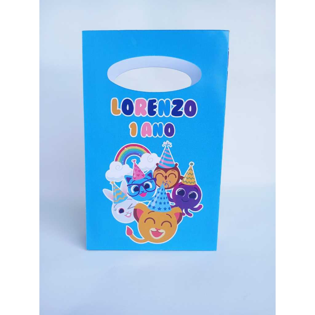Sacolinha Personalizada Tema Bolofofos Lembrancinha Festa Bolofofos pegue e monte (DESMONTADA)