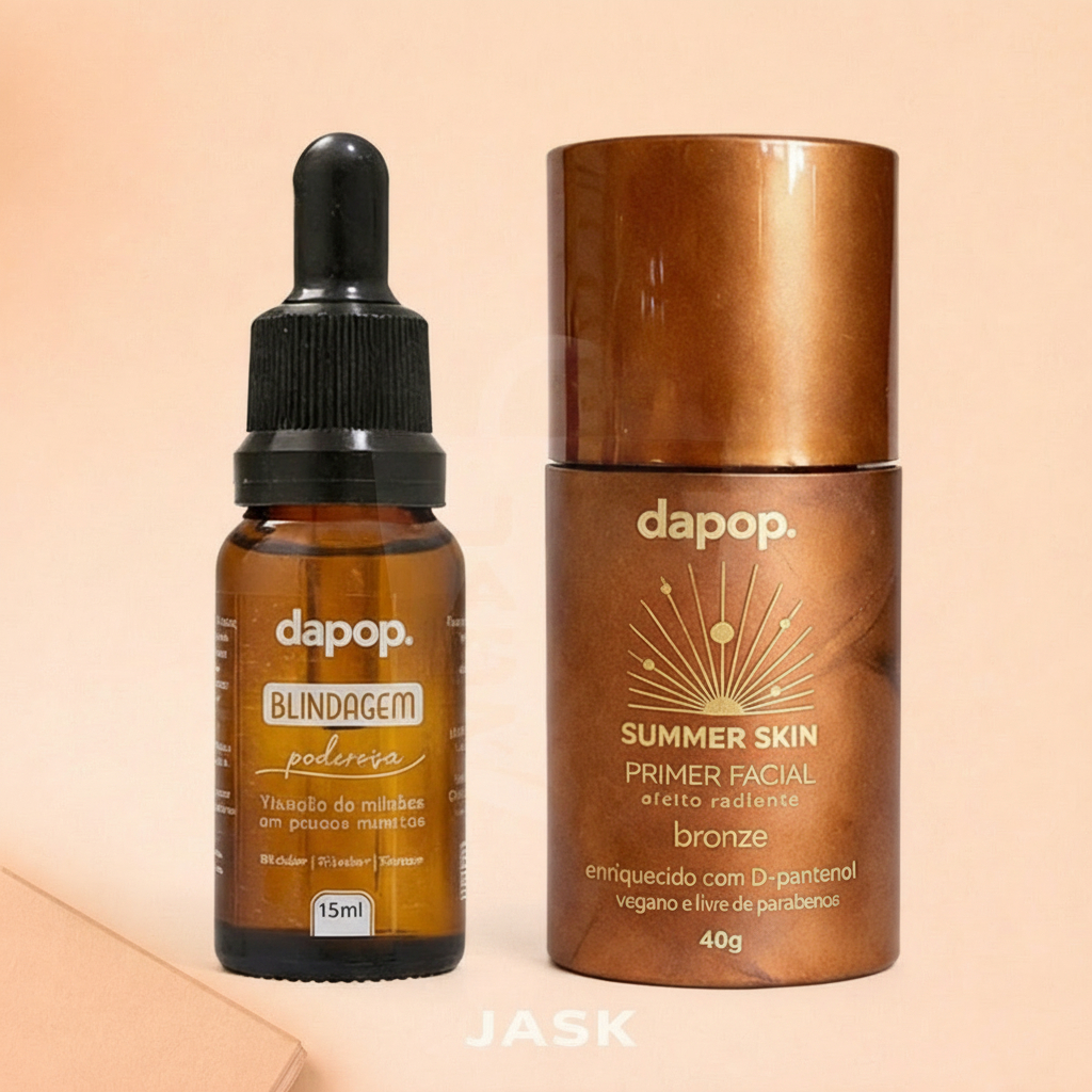 Kit Glow Dapop Primer Iluminador + Blindagem 3em1 Make Pro em Oferta na Shopee