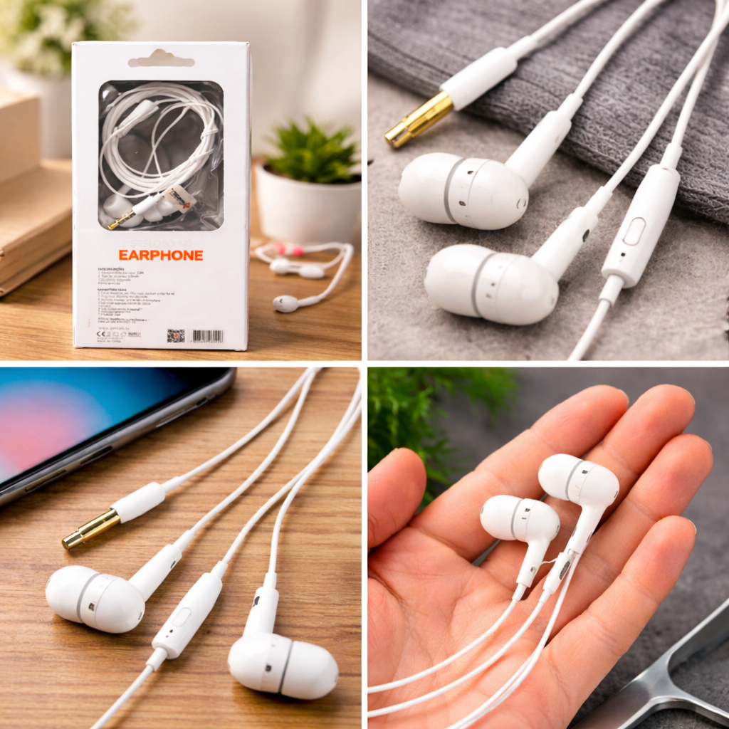 Fone Estéreo FO-13 PMCELL Slim com Microfone Embutido Plug 3.5mm Som Limpo e Potente Branco ou Preto