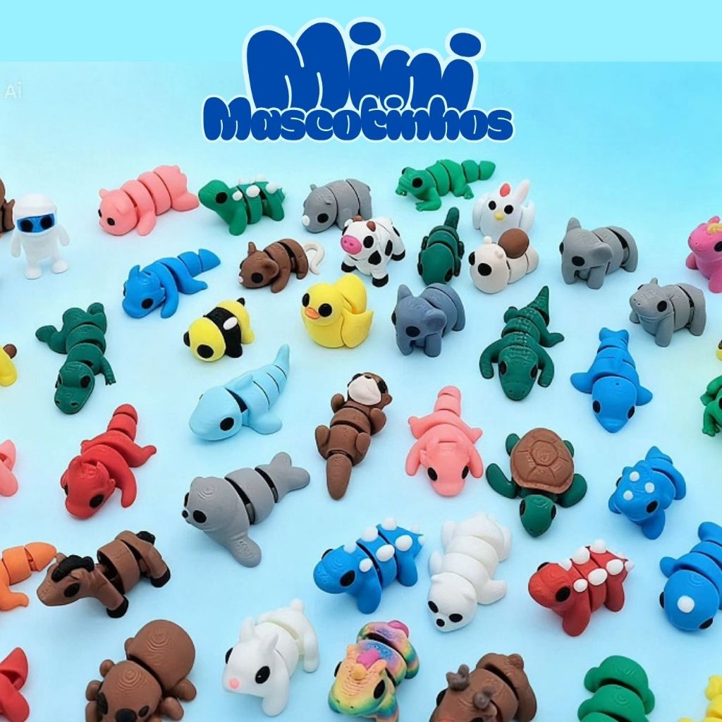Kit Sortido Mini Animais Flexíveis Articulados -  Kits 6/12/22/32 Bichinhos Brinquedo Fidget Toy em Oferta na Shopee