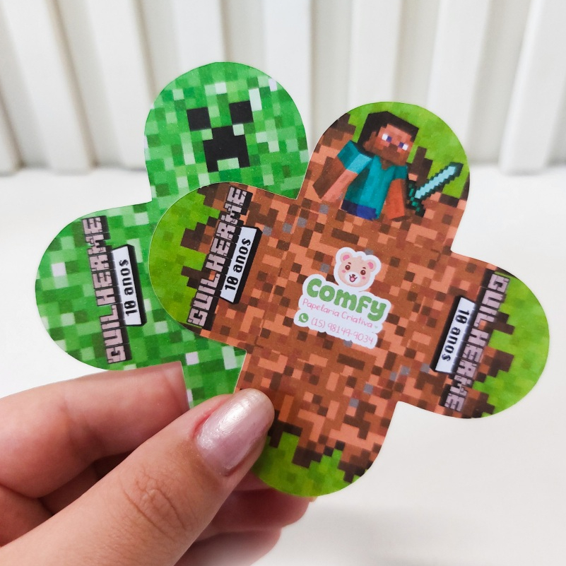 40 a 120 Forminhas de Doce Personalizadas Minecraft - Brigadeiro, Aniversário Infantil, Decoração de Festa