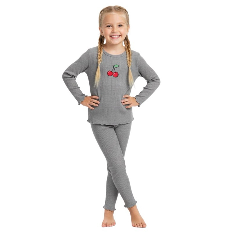 Conjunto Infantil Menina Canelado com Frufru Estampado – Blusa + Calça Confortável | Tamanhos 2 ao 8 em Oferta na Shopee