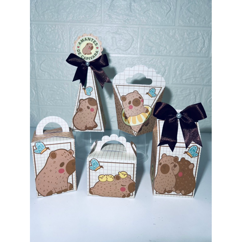 KIT FESTA Capivara Personalizado pegue e Monte Lembrancinhas - Aniversário - Caixinha Personalizadas