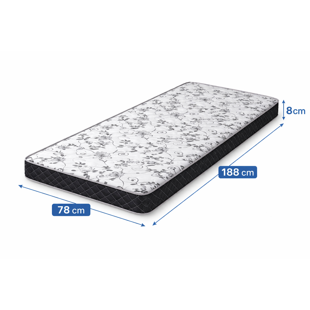 Colchão Solteiro D23 188x78x8cm Econômico Confortável Ideal Para Cama ou Auxiliar