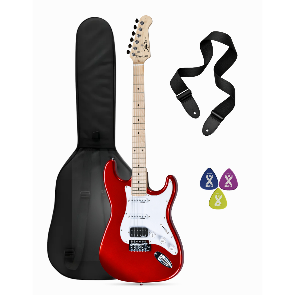 Imagem Kit Guitarra Stratocaster Shelter Ssw + Bag+correia+ Palheta
