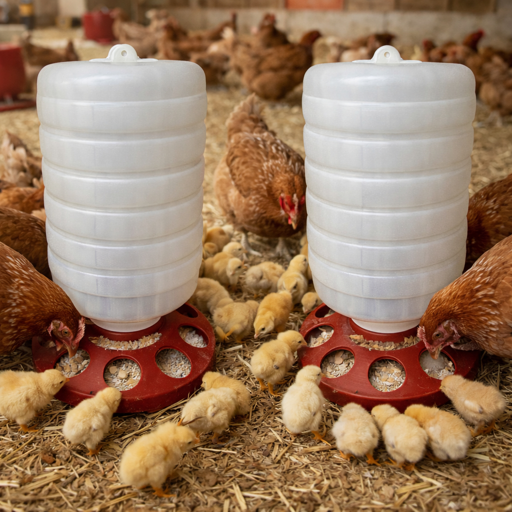 Kit 2 Comedouro Aves Galinhas Codornas Pintos Granja Automático 5Kg em Oferta na Shopee