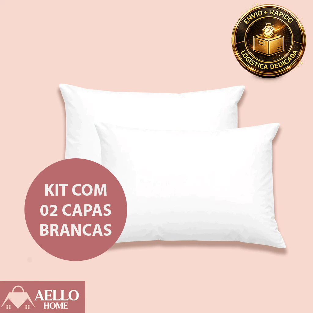 Kit 2 Fronha Infantil 40x60cm com Zíper Antialérgicas Brancas para Crianças em Oferta na Shopee