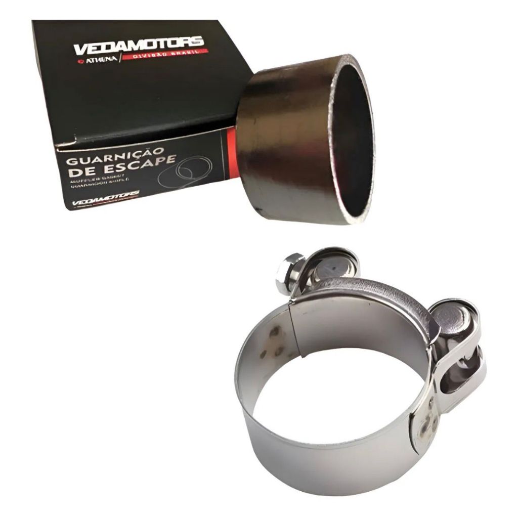 Junta Guarnição Escape Honda CB 250 F Twister / CB 300 R / XRE 300 + ABRAÇADEIRA INOX RESISTENTE