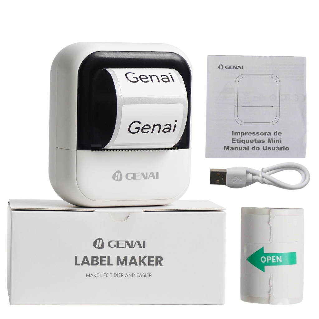Impressora De Etiquetas E Stencil De Tatuagem Multifuncional GENAI Sem Tinta Bluetooth 203dpi