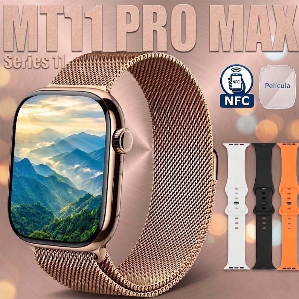 Relógio NFC Original MT11 PRO MAX Smart Watch Men Bluetooth Chamada De Temperatura Corporal