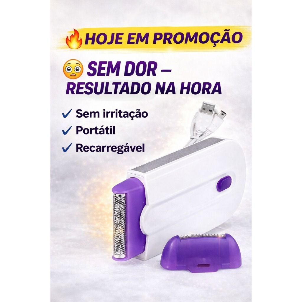 Depilador Elétrico Feminino SilkTouch Pro™ Recarregável | Removedor de Pelos Facial Indolor | Sobrancelha e Buço Portáti em Oferta na Shopee