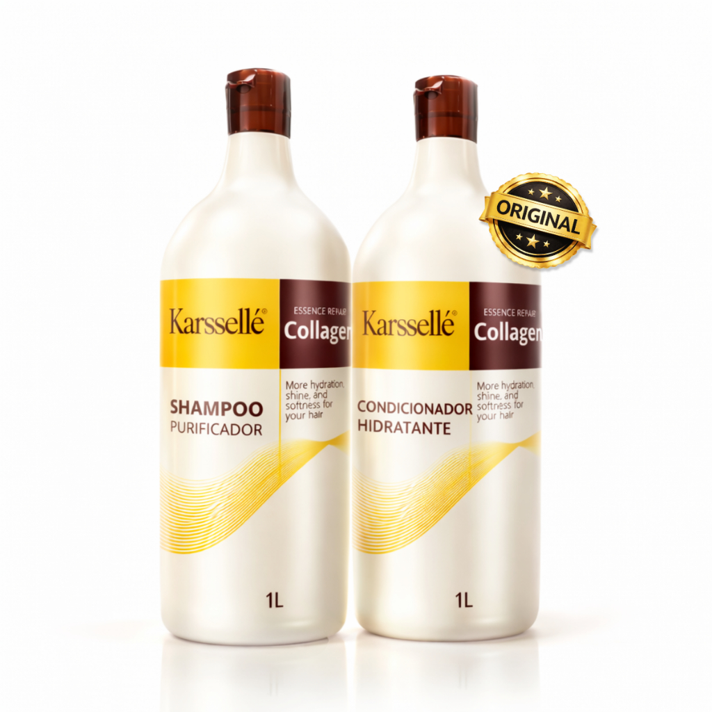 Kit Shampoo 1L + Condicionador 1L Collagen – Hidratação e Reparação Capilar Karsselé