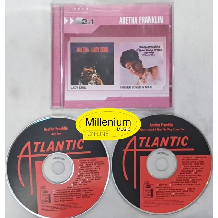 CD Aretha Franklin  2 Em 1 Lady Soul / I Never Loved A Man 2008 Original Gravadora colecionador Ótimo Estado